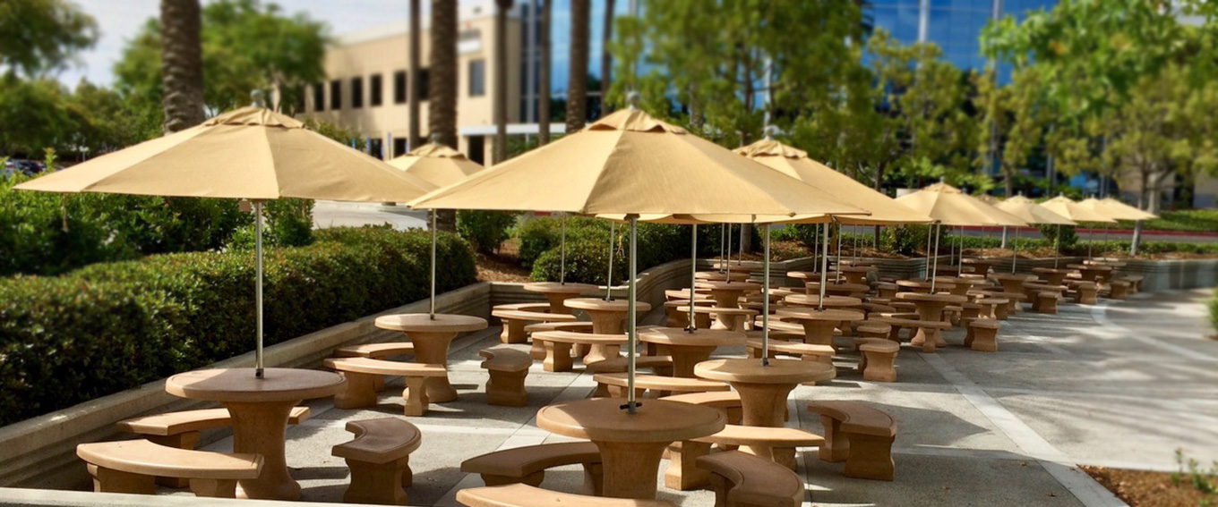 Laguna Precast concrete table installation