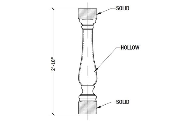 Baluster Lightweight Pin - 34" H, 1 PC
