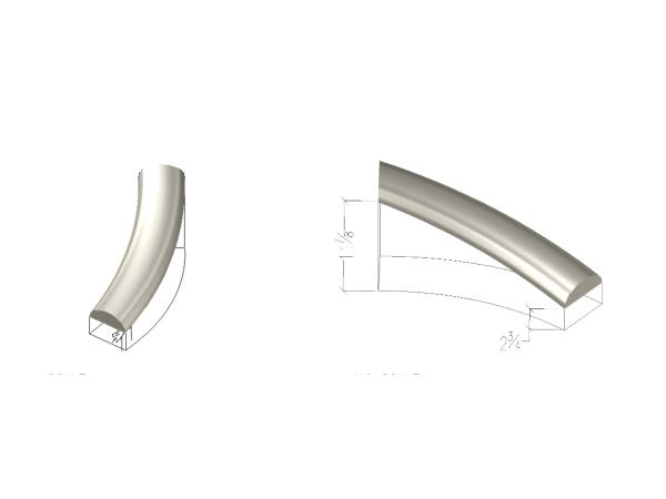 Baluster Top Rail 2-1/2"H, 4'R Left, 1pc
