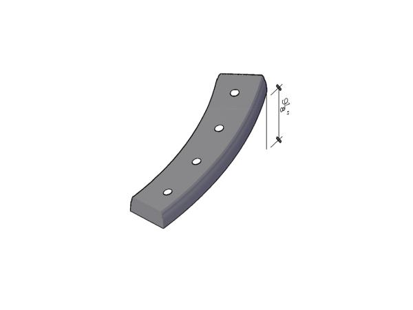 Baluster Base Rail 2.5"H, 4' R, Left, 1pc