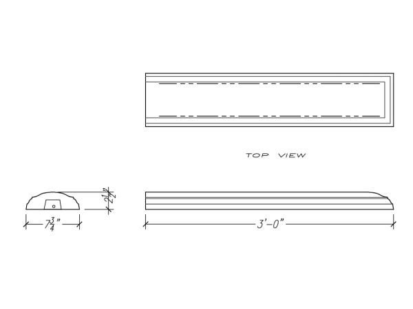 Baluster Top Rail 2-1/2"H, Terminal, 1pc