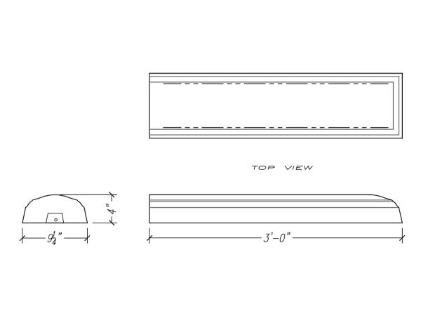 Baluster Top Rail 4"H, Terminal, 1pc