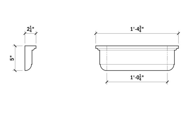 12" Column Square Capital, 5"H, 1 PC.