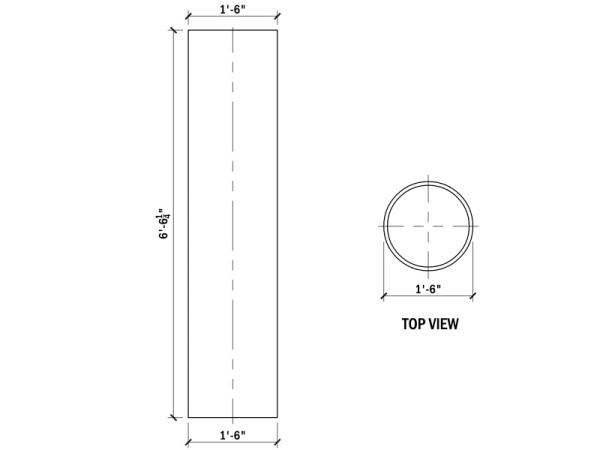 18" Column Round, 9'2"H, 2 Pcs