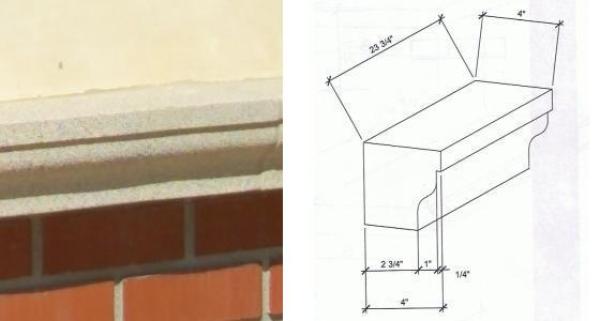 Foamcast Concrete™ 3.5"Hx4.5"Wx24"L f. ends, 1pc